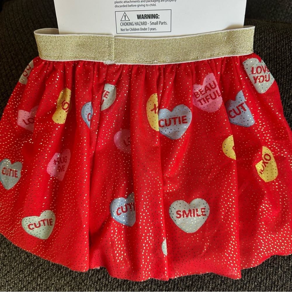 NEW! Little me girls Valentines Tutu set  tutu and matching hair bow clip - Picture 4 of 6